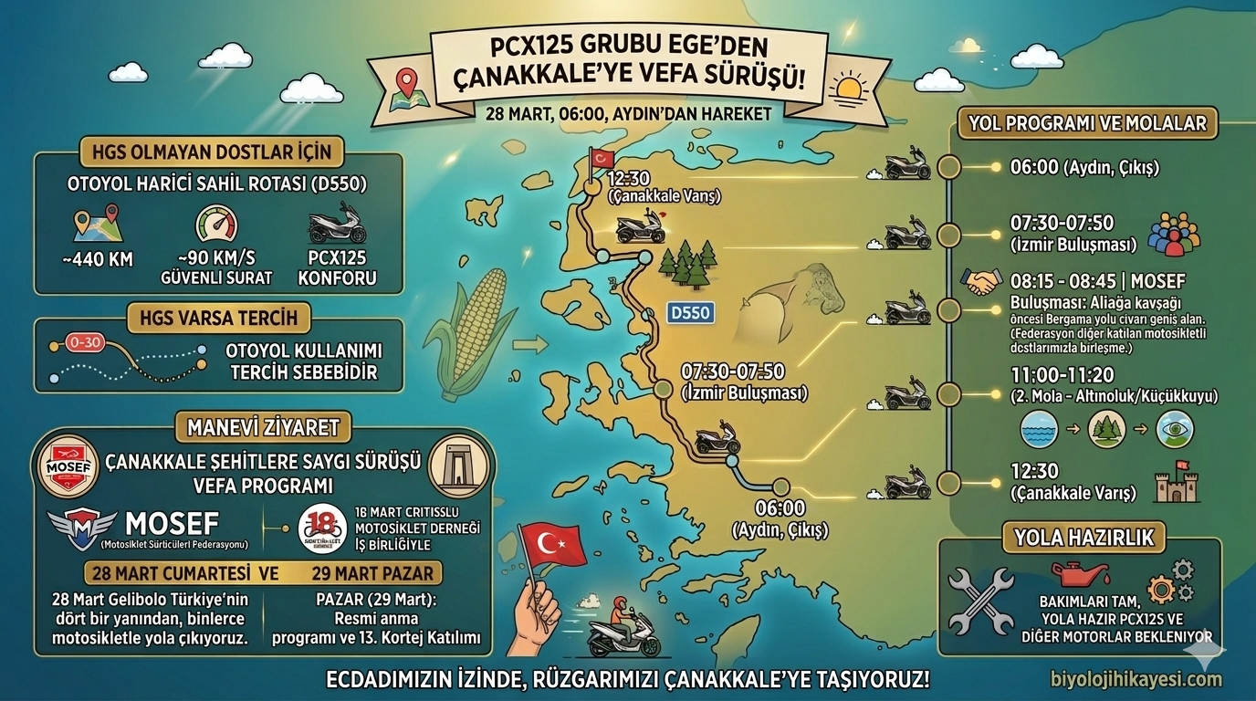 PCX125 Grubu Çanakkale Saygı Sürüşü ve Gelibolu Turu
